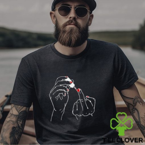 Painted Middle Finger Nail T Shirt