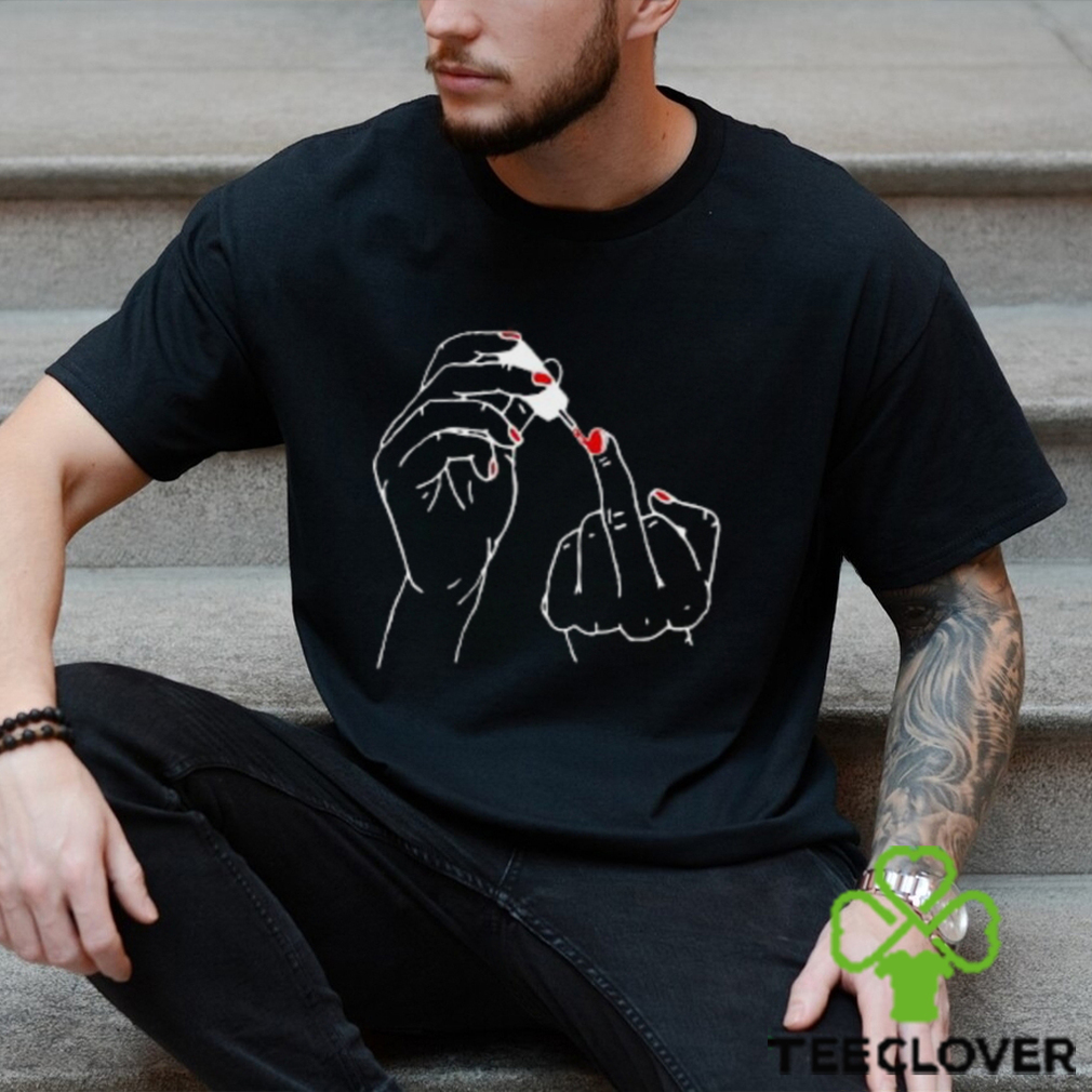Painted Middle Finger Nail T Shirt Painted Middle Finger Nail T Shirt