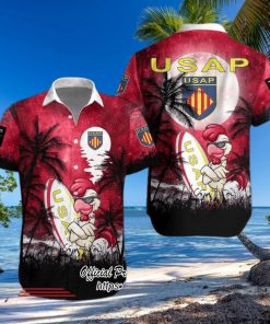Palm Tree Surf Board Chicken Black Red Hawaiian Shirt 1 Palm Tree Surf Board Chicken Black Red Hawaiian Shirt