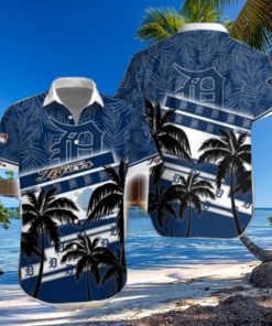 Palms Over Water Detroit Tigers Tropical Hawaiian Shirt