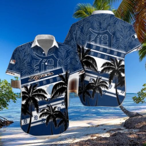 Palms Over Water Detroit Tigers Tropical Hawaiian Shirt