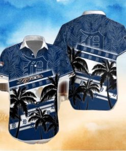 Palms Over Water Detroit Tigers Tropical Hawaiian Shirt