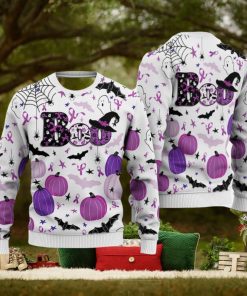 Pancreatic Cancer Sweatshirt Happy Halloween Boo 3D Sweater For Men And Women