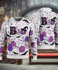 Pancreatic Cancer Sweatshirt Happy Halloween Boo 3D Sweater For Men And Women