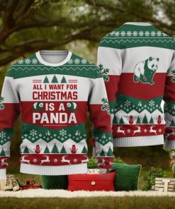 Panda All I want for Christmas All Over Printed 3D Ugly Christmas Sweater Christmas Gift For Men And Women