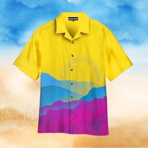 Pans Pride Sunrise Purple And Yellow Hawaiian Shirt