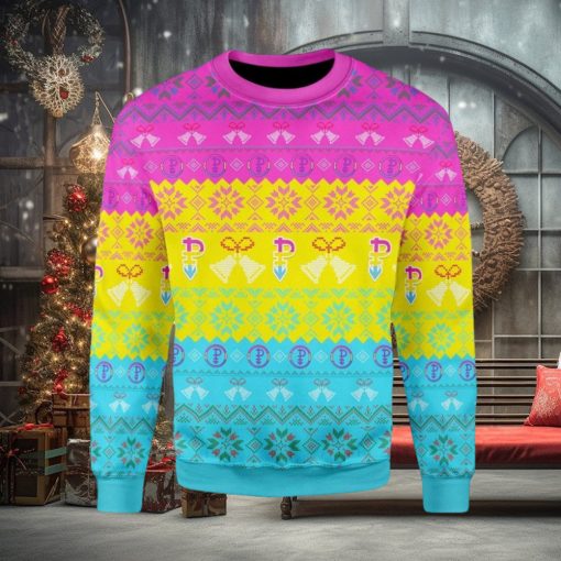 Pansexual Pride Flag Ugly Christmas Sweater