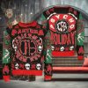 ACDC For Those To Have A Great Christmas Xmas Wreath Knitted Green Ugly Christmas Sweater