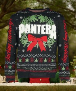 Pantera Christmas Wreath Fucking Holiday Snowy Pattern Ugly Christmas Sweater