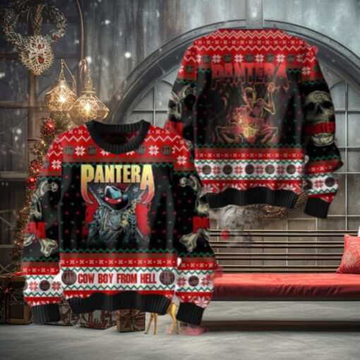 Pantera Cowboy From Hell Chirstmas Gifts 2024 Xmas For Family And Friends Ugly Sweater