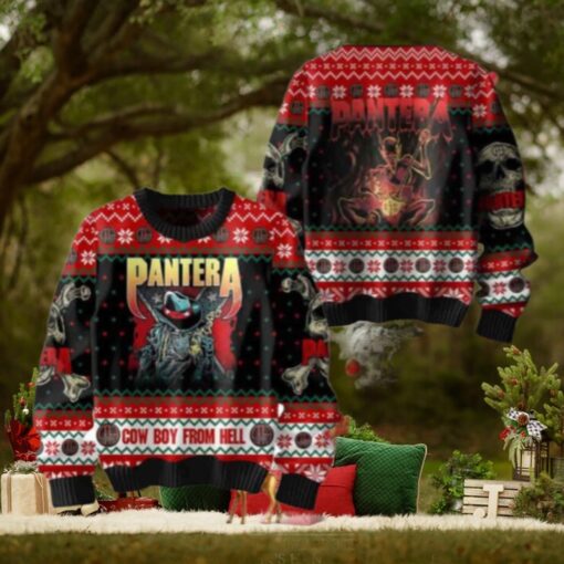 Pantera Cowboy From Hell Chirstmas Gifts 2024 Xmas For Family And Friends Ugly Sweater