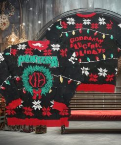 Pantera Goddamn Electric Holidays Snowflakes And Christmas Lights Xmas Gift Ugly Christmas Sweater