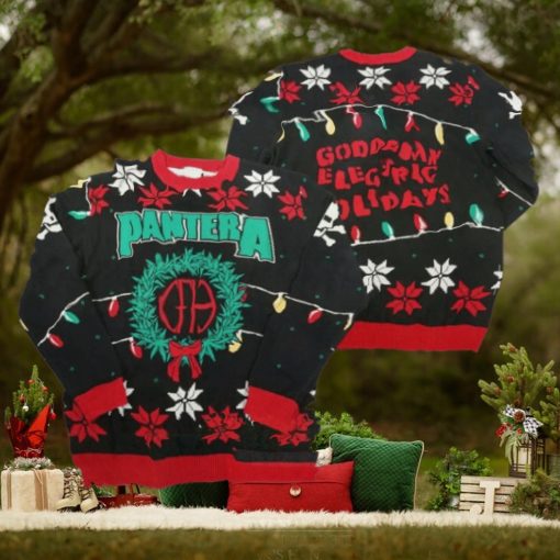 Pantera Goddamn Electric Holidays Snowflakes And Christmas Lights Xmas Gift Ugly Christmas Sweater