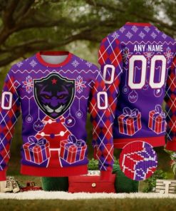 Panther City Lacrosse Club Special Design Merry Matchup Light Up Ugly Christmas Sweater