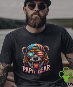 Papa Bear Fathers Day Us American Flag Best Dad Men's T hoodie, sweater, longsleeve, shirt v-neck, t-shirt