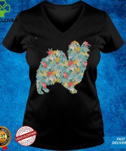 Papillon Flower Silhouette Floral Dog Shirt