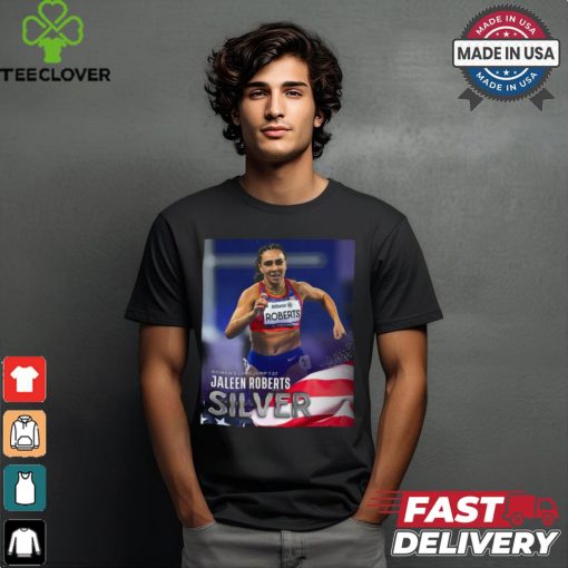 Paralympic Paris 2024 Poster Women’s Long Jump T37 Jaleen Roberts Silver Medal t shirt