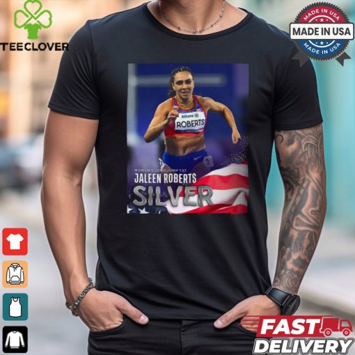 Paralympic Paris 2024 Poster Women’s Long Jump T37 Jaleen Roberts Silver Medal t shirt