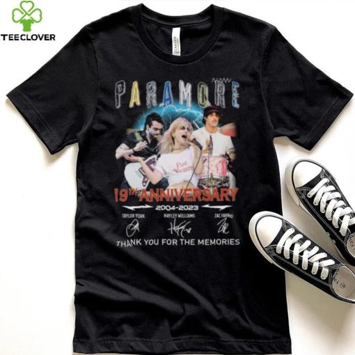 Paramore 19th Anniversary 2004 2023 Thank You For The Memories signatures shirt