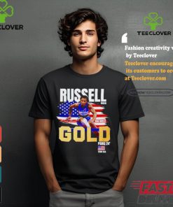 Paris 2024 Masai Russell 100M hurdles Gold Medal shirt
