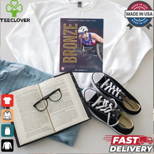 Paris Paralympics 2024 Poster Daniel Romanchuk Men’s 400 Meter T54 Bronze Medal t shirt