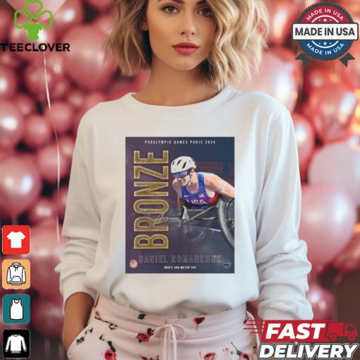Paris Paralympics 2024 Poster Daniel Romanchuk Men’s 400 Meter T54 Bronze Medal t shirt