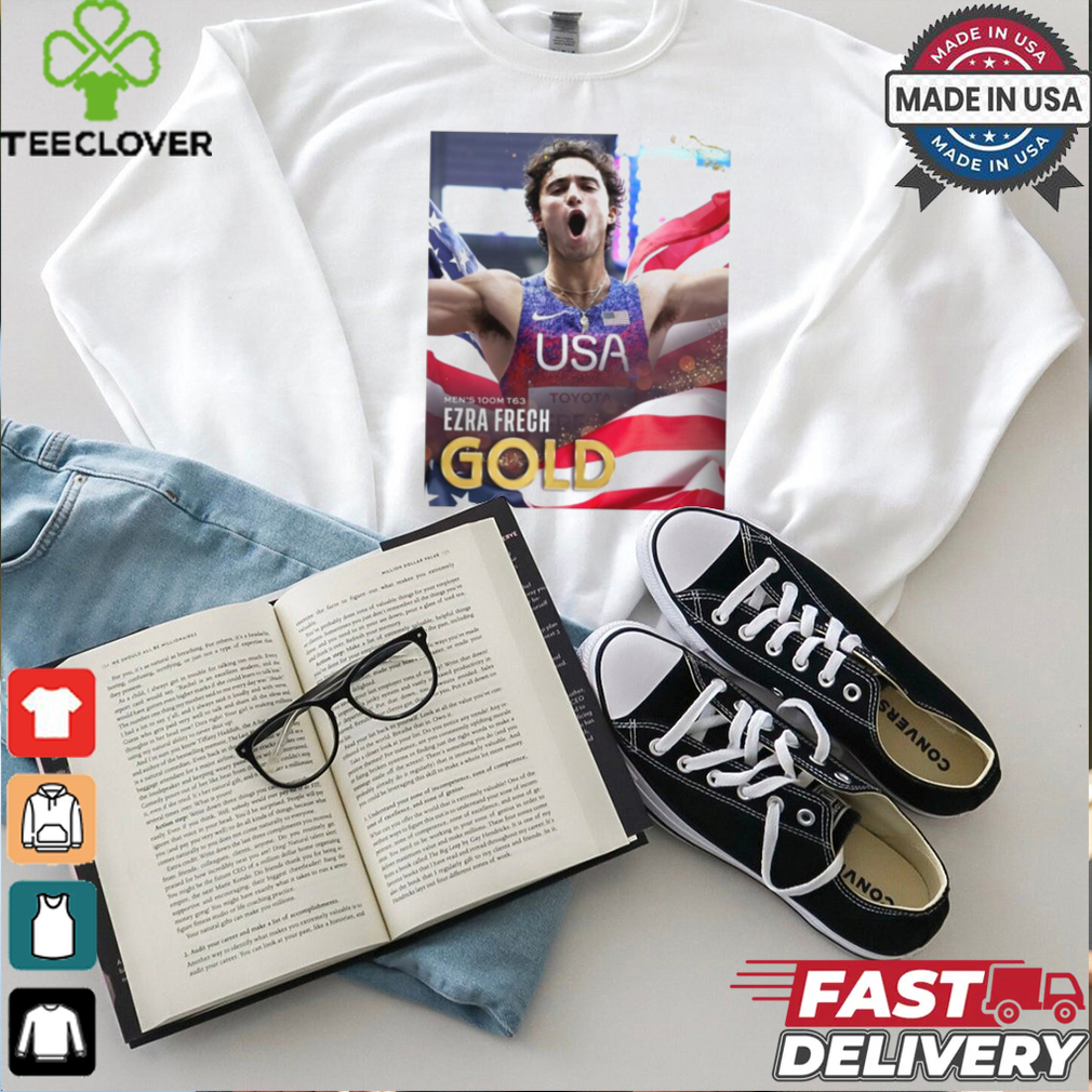 Paris Paralympics 2024 Poster Men’s 100M T63 Ezra Frech Gold Medal t shirt Paris Paralympics 2024 Poster Men’s 100M T63 Ezra Frech Gold Medal t shirt