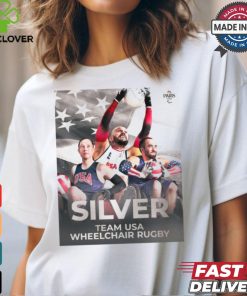 Paris Paralympics 2024 Poster Team USA earns SILVER Medal t shirt