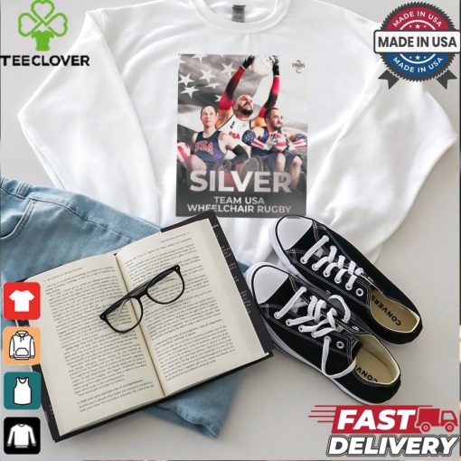Paris Paralympics 2024 Poster Team USA earns SILVER Medal t shirt