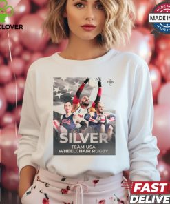 Paris Paralympics 2024 Poster Team USA earns SILVER Medal t shirt