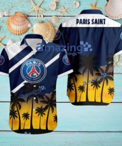 Paris Saint Germain F FC Logo Button Down Hawaiian Shirt Hip Summer Trend