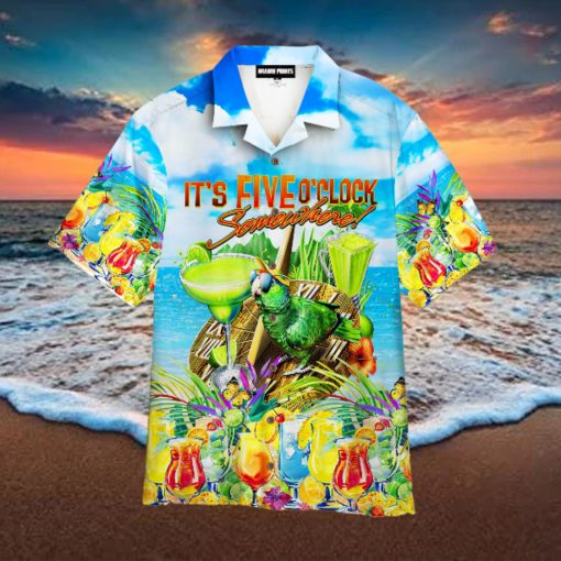 Parrot Its 5 Oclock Somewhere Aloha Hawaiian Shirts For Men And Women