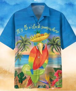 Parrot It’s 5 O’clock Somewhere Who Cares Hawaiian Shirt