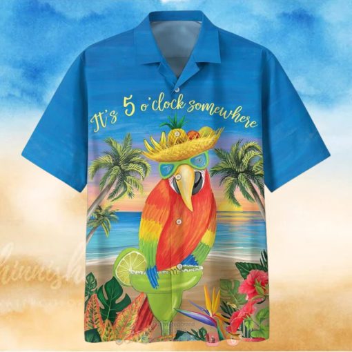 Parrot It’s 5 O’clock Somewhere Who Cares Hawaiian Shirt