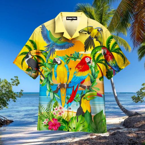 Parrots By The Beach Hawaiian Shirt
