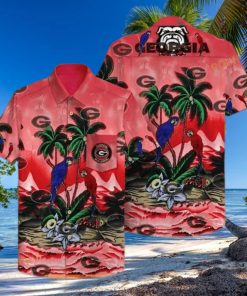 Parrots Georgia Bulldogs UGA Funny Hawaiian Shirt Beach Lovers Gift
