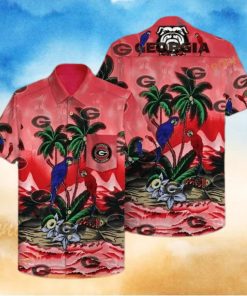 Parrots Georgia Bulldogs UGA Funny Hawaiian Shirt Beach Lovers Gift
