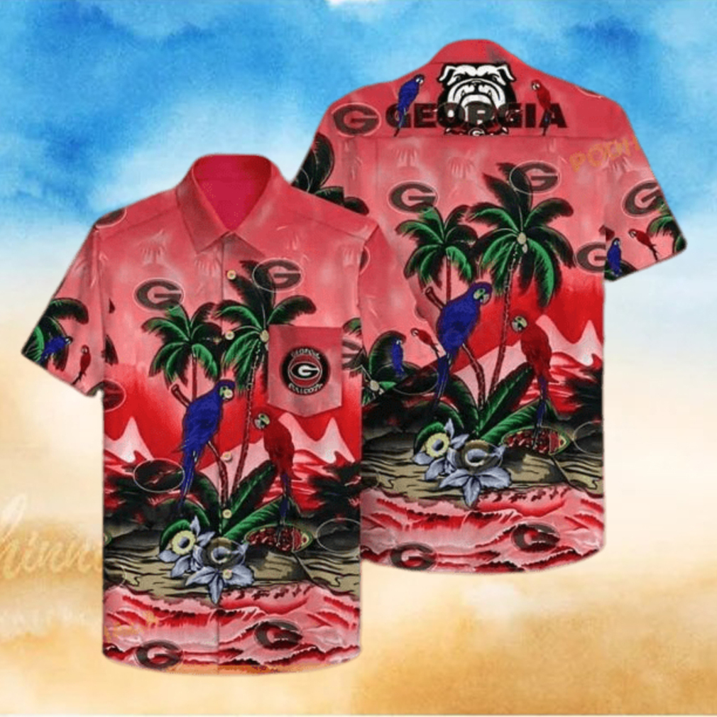 Parrots Georgia Bulldogs UGA Funny Hawaiian Shirt Beach Lovers Gift Parrots Georgia Bulldogs UGA Funny Hawaiian Shirt Beach Lovers Gift