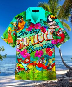 Parrots It’s Five Oclock Somewhere Cocktails Hawaiian Shirt
