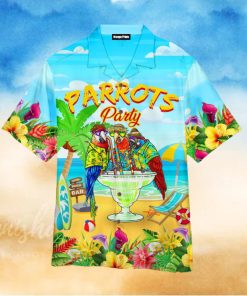 Parrots Party Drink Cocktail Hawaiian Shirt For Men