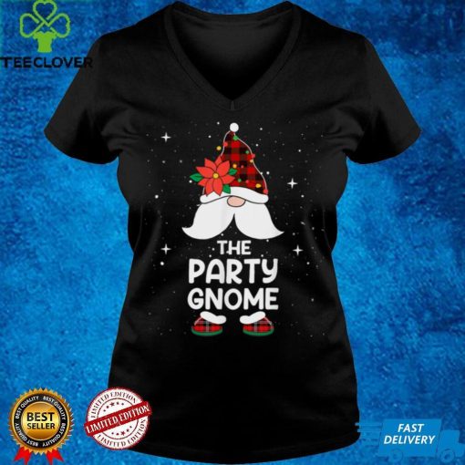 Party Gnome Buffalo Plaid Matching Family Christmas Pajama T Shirt