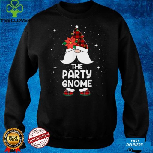 Party Gnome Buffalo Plaid Matching Family Christmas Pajama T Shirt