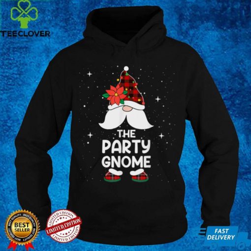 Party Gnome Buffalo Plaid Matching Family Christmas Pajama T Shirt