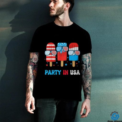 Party In Usa 4Th July Popsicle Usa Flag Boy Toddler T Shirt