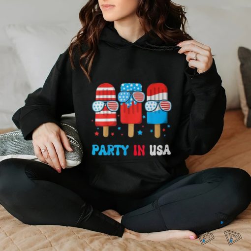 Party In Usa 4Th July Popsicle Usa Flag Boy Toddler T Shirt