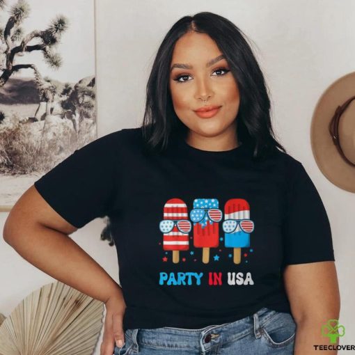 Party In Usa 4Th July Popsicle Usa Flag Boy Toddler T Shirt