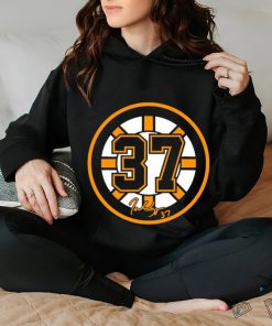 Patrice Bergeron Boston Bruins number 37 signature logo shirt