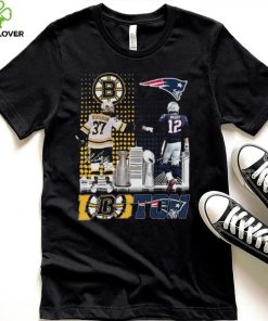 Patrice Bergeron and Tom Brady Boston City of Champions signatures shirt 1 Patrice Bergeron and Tom Brady Boston City of Champions signatures shirt