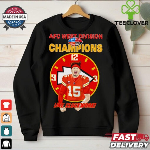 Patrick Mahomes AFC West Champions like clockwork graphic shirt