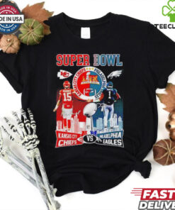 Patrick Mahomes Kansas City Chiefs vs Jalen Hurts Philadelphia Eagles Super Bowl LIX shirt
